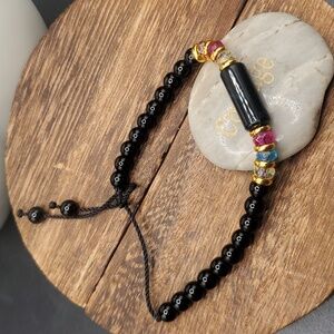 B3116 native sparkle iridescent tube spacer‎ borealis beaded bracelet